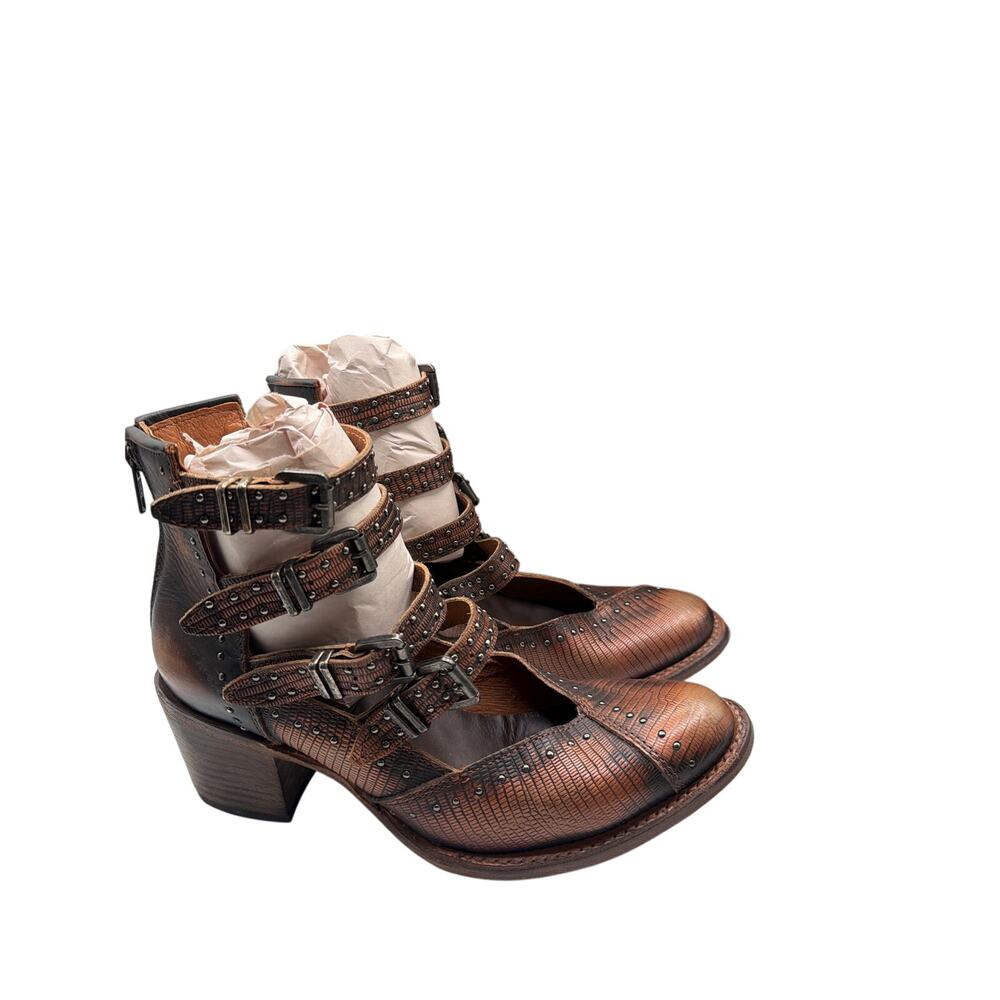 ⭐️ Women’s Freebird Felicity Brown Leather Strappy Western Shoes Size 9 Festival